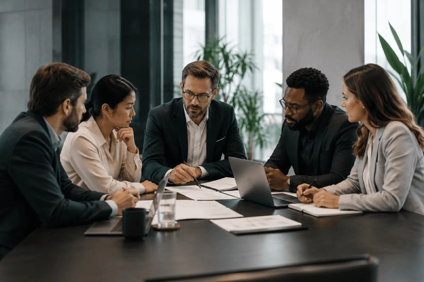 RevUp Sales team aligning on strategy in a boardroom