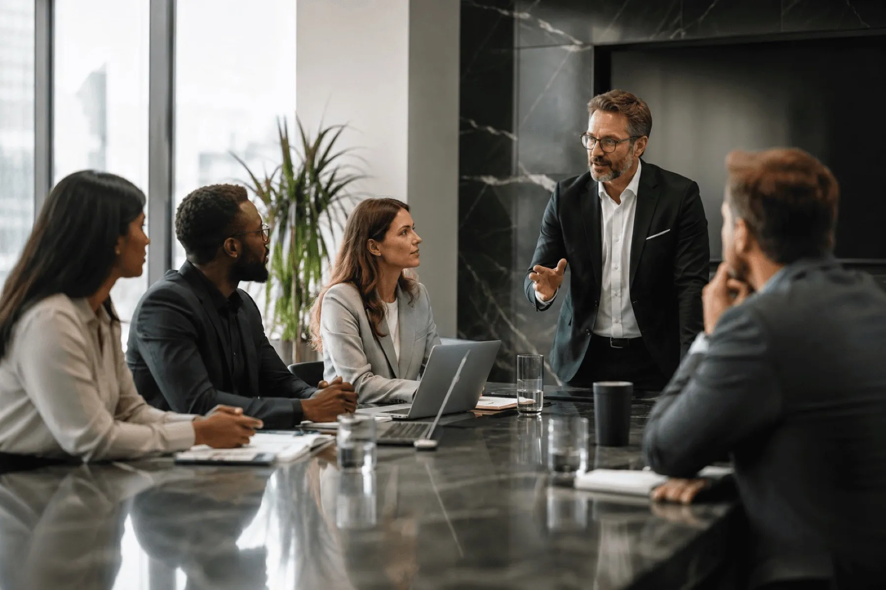 Sales leader presenting in a live strategy workshop